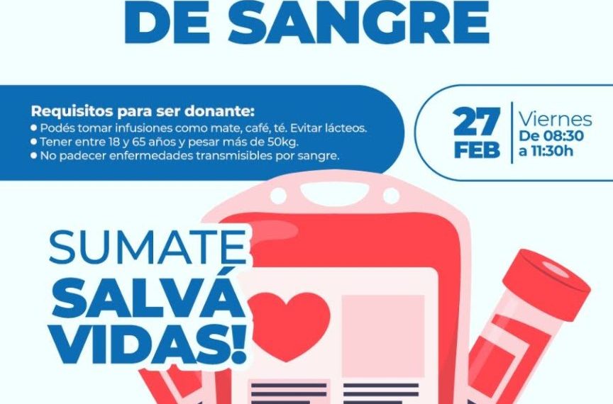 Convocan a una nueva jornada de donación de sangre