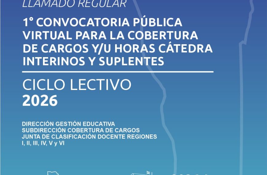 Publicaron la 1ª convocatoria para la cobertura de cargos docentes y horas cátedra 2026