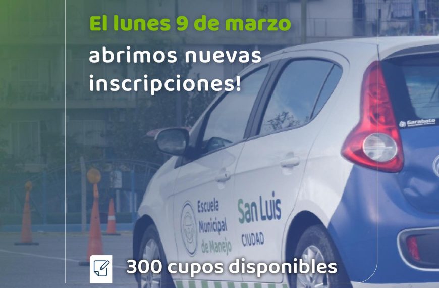 Con 300 cupos, este lunes abren las inscripciones para la Escuela Municipal de Manejo