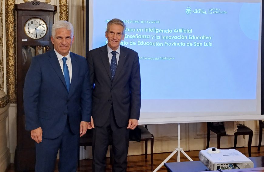 Poggi mantuvo una reunión de trabajo con referentes de la Universidad Austral