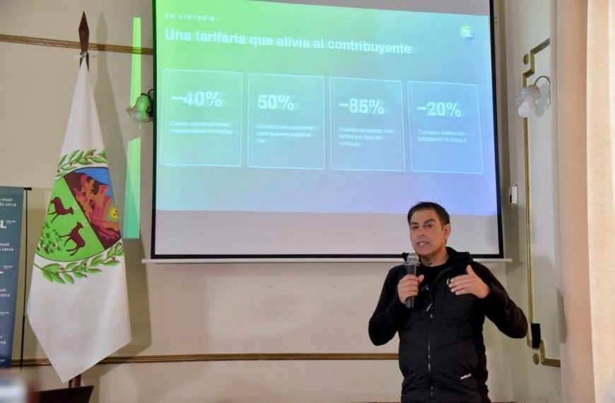 El Intendente de San Luis anunció una gran baja en tasas
